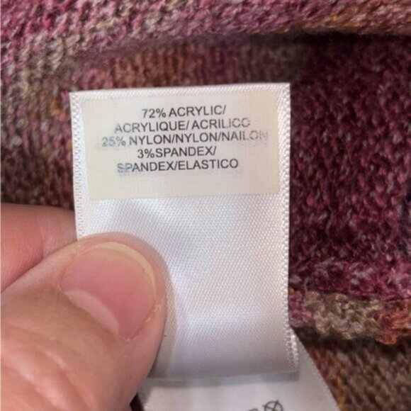 Lucky Brand Multicolour Striped Women's Sweater Medium Longline Pockets Open - Picture 3 of 8